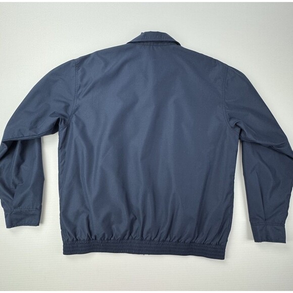 Chaps Men’s Harrington Jacket Navy Blue L Zip Front Lined Windbreaker Classic - Picture 8 of 10